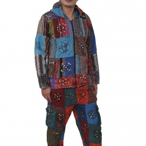 Patchwork Cotton Trousers For Men