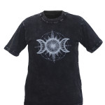 Three Moon Printed Cotton Tie-Dye T-Shirt