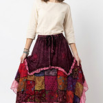 Boho Patchwork Cotton Skirt