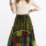 Boho Patchwork Cotton Skirt