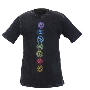 7 Chakra's Vertically Printed Cotton T-Shirt