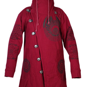 Stylish Long Printed Cotton Fleeced Coat /Jacket