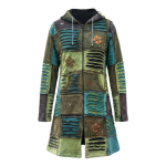 Razor Cut Patchwork Long Jacket  Hoodie