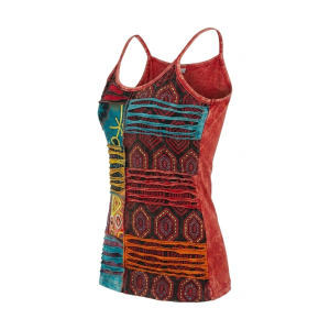 Hand Embroidered Patchwork Tank Top