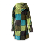 Razor Cut Patchwork Long Jacket  Hoodie
