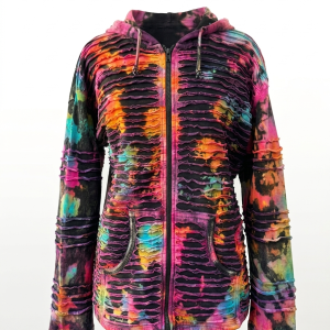Tie-Dye Razor-Cut Fleece Jacket