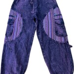 Cotton Stonewashed Baggy Trousers