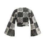 Patchwork Stonewash Wrap Tops