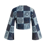 Patchwork Stonewash Wrap Tops