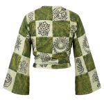 Patchwork Stonewash Wrap Tops