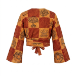 Patchwork Stonewash Wrap Tops