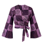 Patchwork Stonewash Wrap Tops
