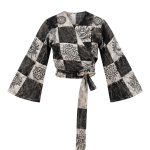 Patchwork Stonewash Wrap Tops