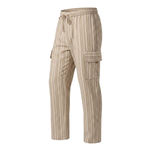 Striped Cotton Cargo Pants/Trousers