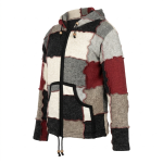 Patchwork Woolen Unisex Hoodie Jacket