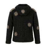 Ripped Patches Stitched Style Patchwork Woolen Hoodie Jacket