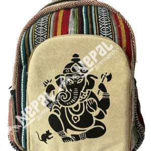 Ganesh Print Hemp Backpack