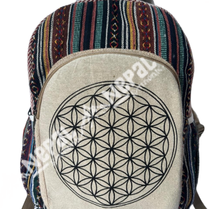 Mandala Print Hemp Backpack