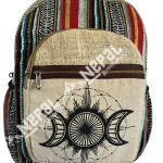 Triple Moon Print Hemp Backpack