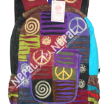 Hand Embroidery And Razor Cut Cotton Backpack Bag