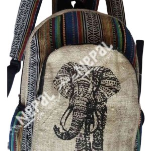 Elephant Print Multicolor Gheri  Backpack