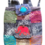 Hippie Cotton Razor Cut & Stonewash Single Pocket Backpack