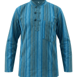 Striped Cotton Kurta Shirt with 3 Button