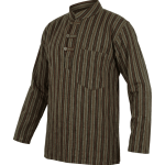 Striped Cotton Kurta Shirt with 3 Button