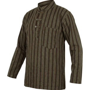 Striped Cotton Kurta Shirt with 3 Button