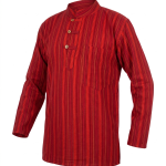 Striped Cotton Kurta Shirt with 3 Button