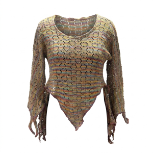 Long-Sleeve Crochet Top