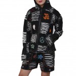 Cotton Rib Patch Work Hoodie Jecket