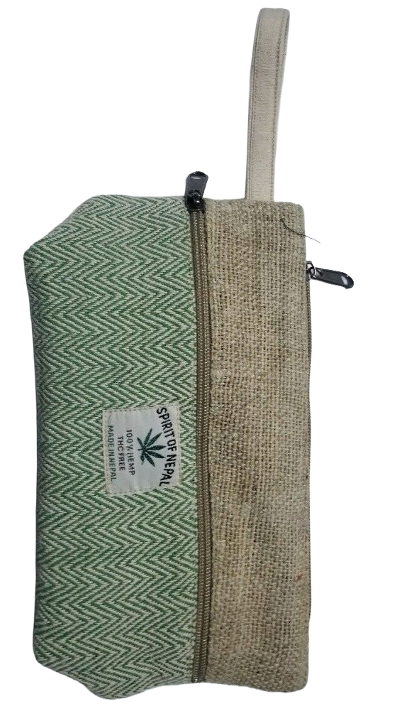 Hemp Make Up Pouch– Handmade in Nepal | Eco-Friendly Cosmetic Bag