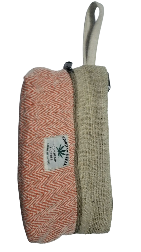 Hemp Make Up Pouch– Handmade in Nepal | Eco-Friendly Cosmetic Bag