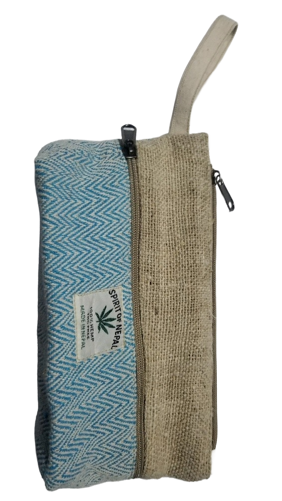 Hemp Make Up Pouch– Handmade in Nepal | Eco-Friendly Cosmetic Bag