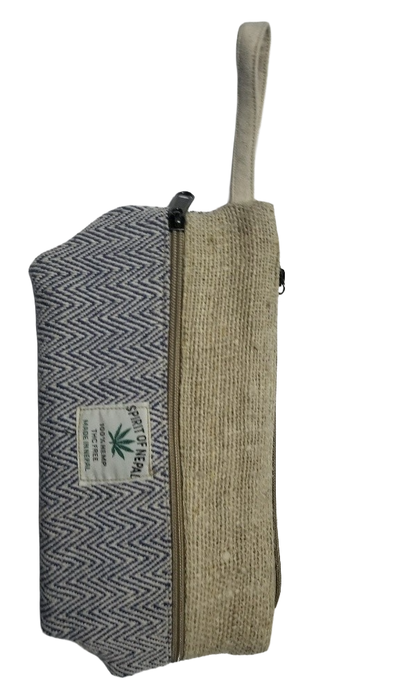 Hemp Make Up Pouch– Handmade in Nepal | Eco-Friendly Cosmetic Bag