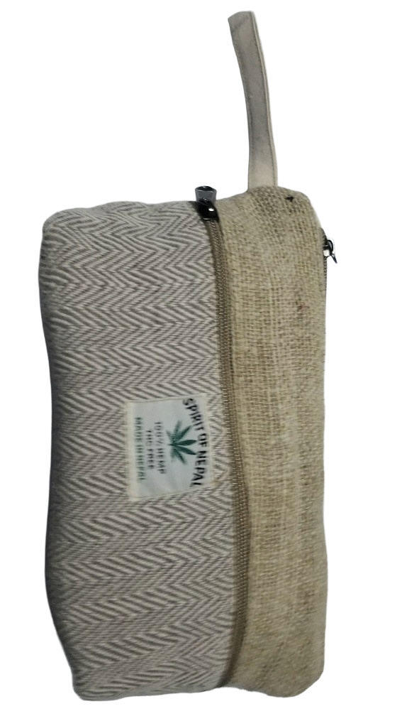 Hemp Make Up Pouch– Handmade in Nepal | Eco-Friendly Cosmetic Bag