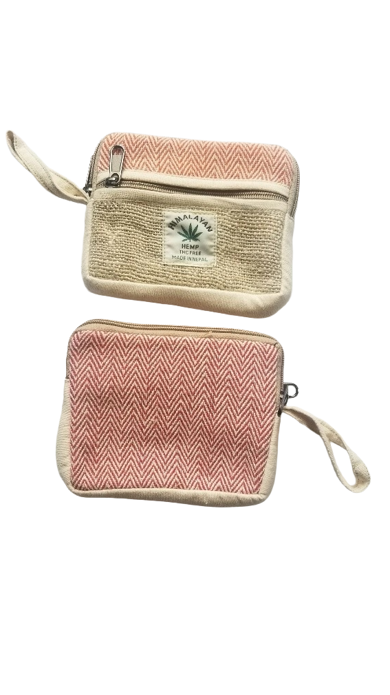 Hemp Small Coin Pouch – Handmade in Nepal | Eco-Friendly Wallet