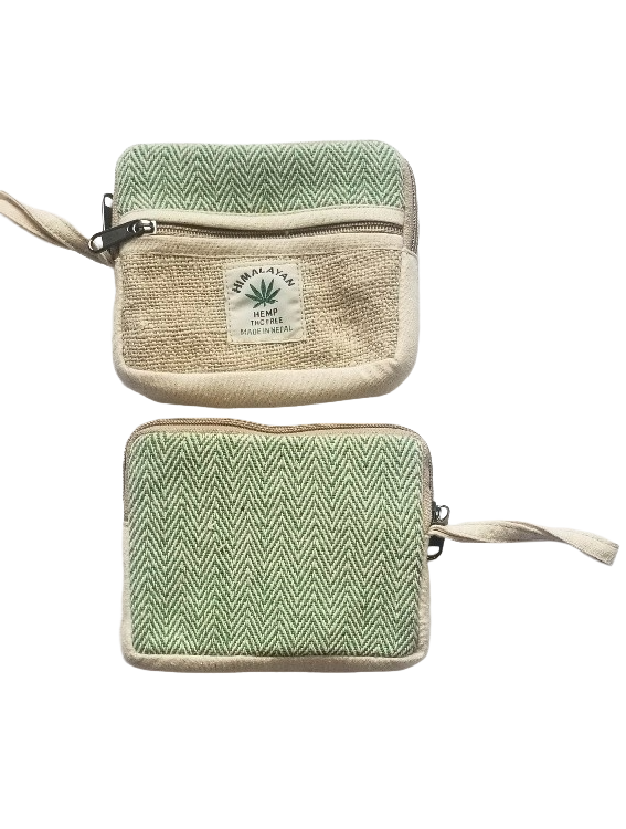 Hemp Small Coin Pouch – Handmade in Nepal | Eco-Friendly Wallet