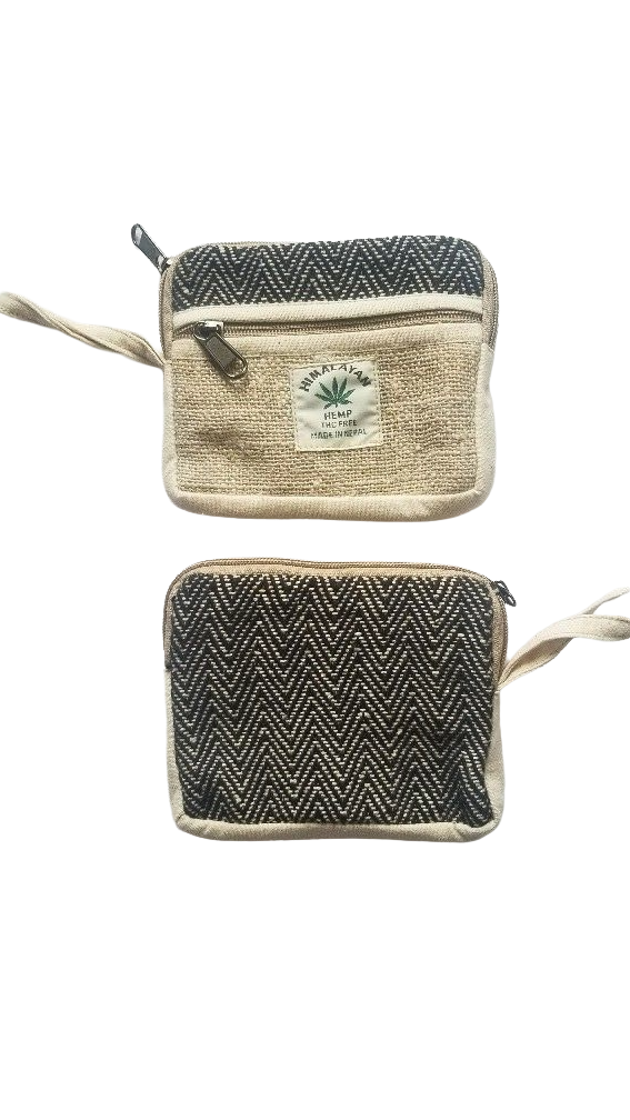 Hemp Small Coin Pouch – Handmade in Nepal | Eco-Friendly Wallet