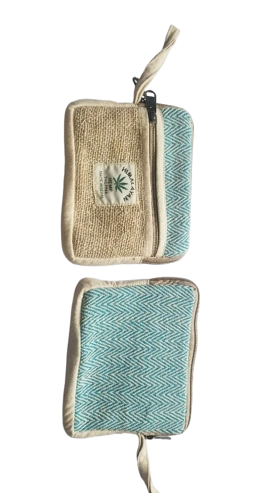Hemp Small Coin Pouch – Handmade in Nepal | Eco-Friendly Wallet