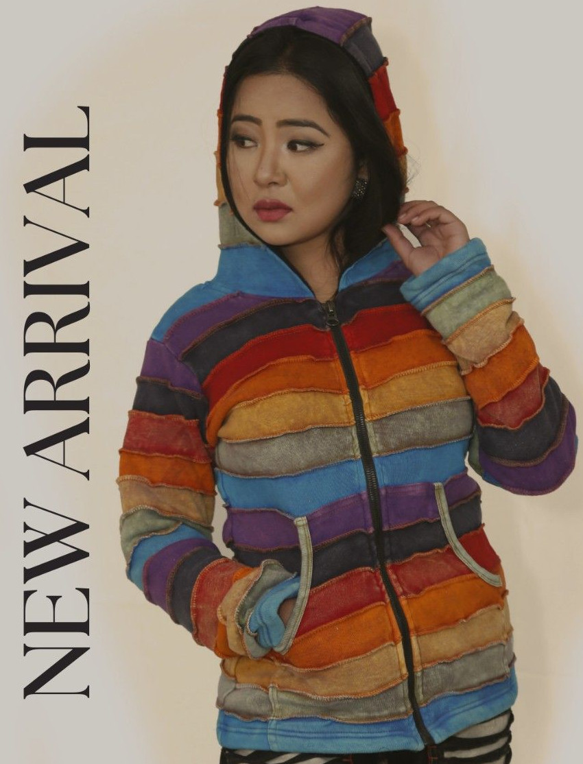 Hippie Rainbow Jacket – Handmade in Nepal | Boho Wear