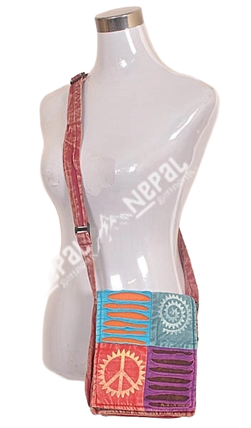 Crossbody Cotton Shoulder  Passport Bag – Handmade in Nepal | Boho Travel Bag