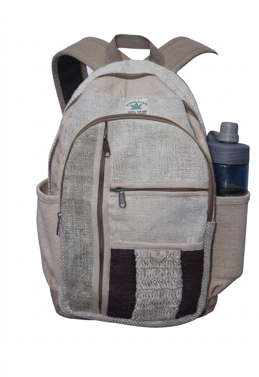 Organic Hemp Backpack – Handmade in Nepal | Eco-Friendly Bag