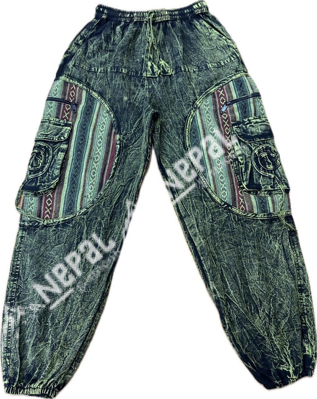 Cotton Stonewashed Baggy Trousers – Handmade in Nepal | Boho Pants