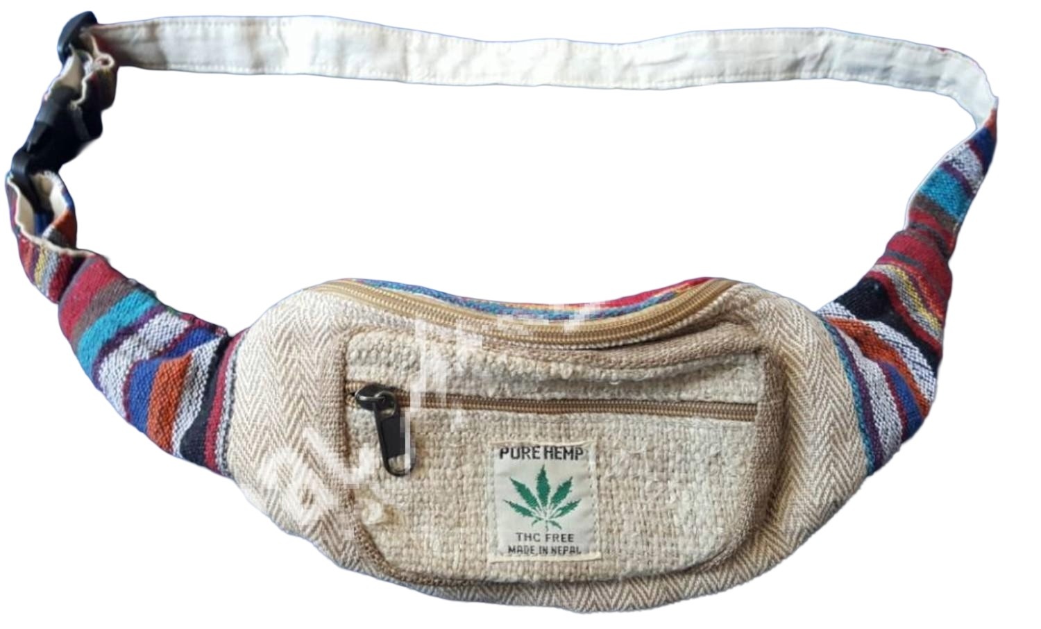 Hemp & Cotton Mix Waist Bag– Handmade in Nepal | Eco-Friendly Hip Bag