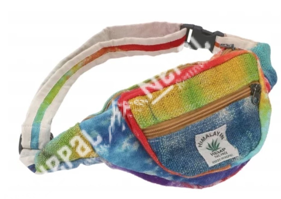 Hemp & Cotton Mix Waist Bag– Handmade in Nepal | Eco-Friendly Hip Bag