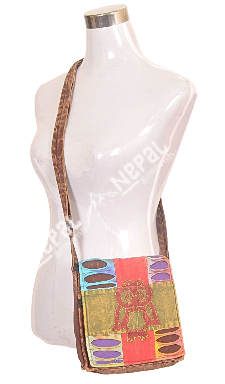 Crossbody Cotton Shoulder  Passport Bag – Handmade in Nepal | Boho Travel Bag