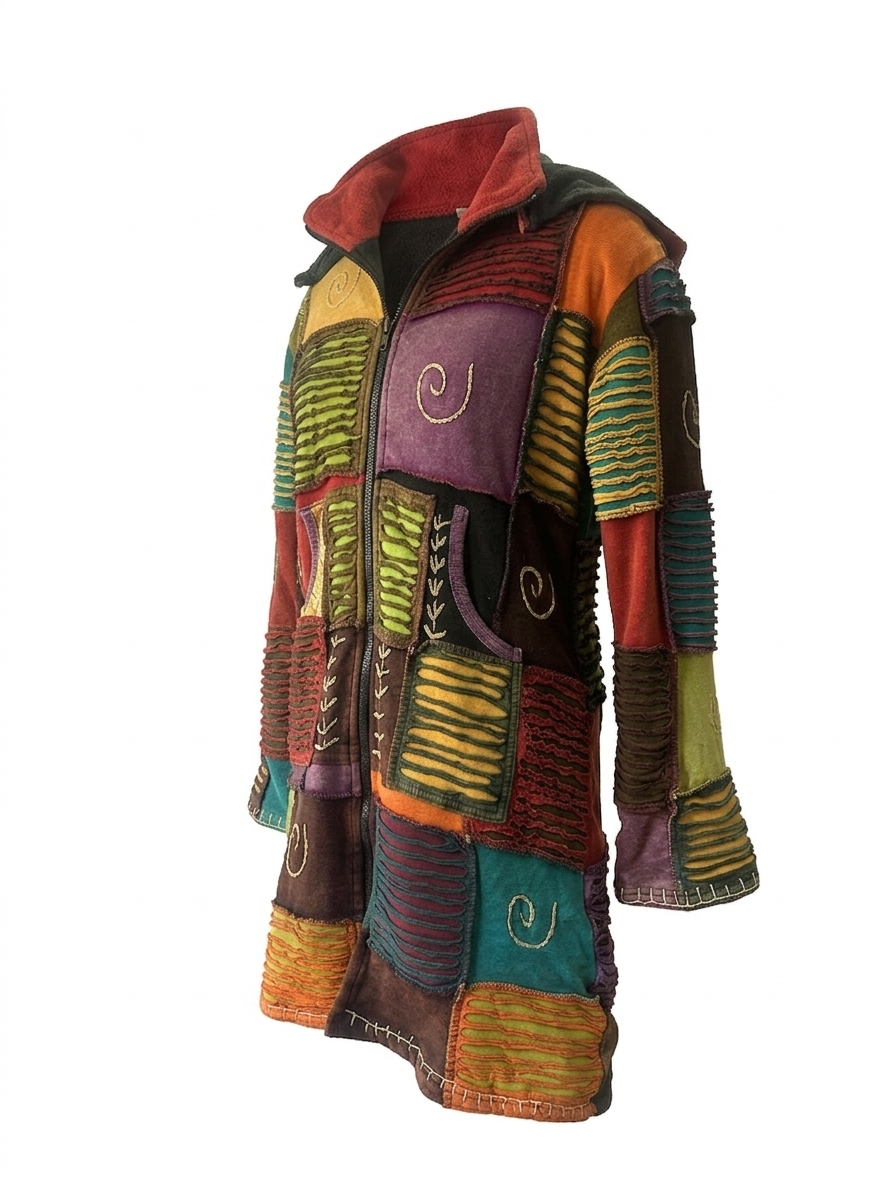 Cotton Patchwork Long Jacket