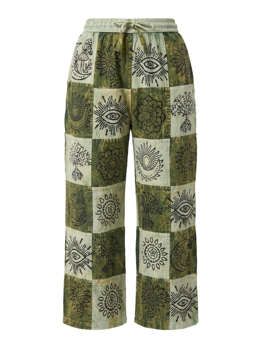 Patchwork Stonewash Trousers – Handmade in Nepal | Boho Pants